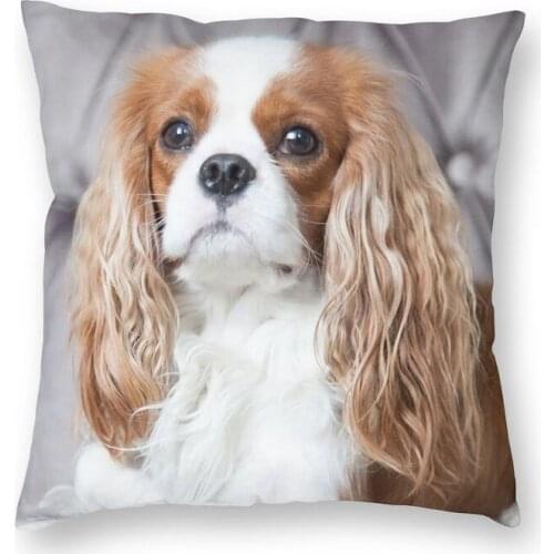 Cool Cavalier King Charles Spaniel Square Throw Pillow Case Home Decor 3D Two Side Printing Dog Cushion Cover for Living Room