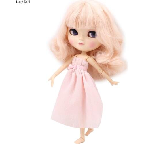 Icy Dbs Doll BL2352 Pale Pink Hair Natural Skin Joint Azone Body Small Chest 1/6 Toy