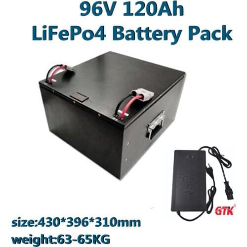 Deep Cycle 96V 120Ah LiFePo4 Battery 30S Lithium Iron Phosphate Battery Rechargeable For motorcycle Golf cart vehicle Inverter