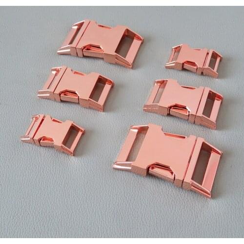 100Pcs/Lot Rose Gold Metal Release Buckle Ring Belt Clasp Webbing Straps Clip Hook For Dog Pet Collar Sewing DIY Accessory