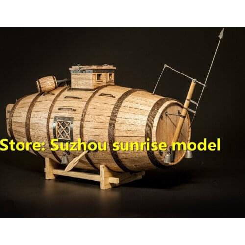 Wooden model kit Russian original submarine The Vyacheslav Nikonov 1718 wooden submarines model kit English manuals