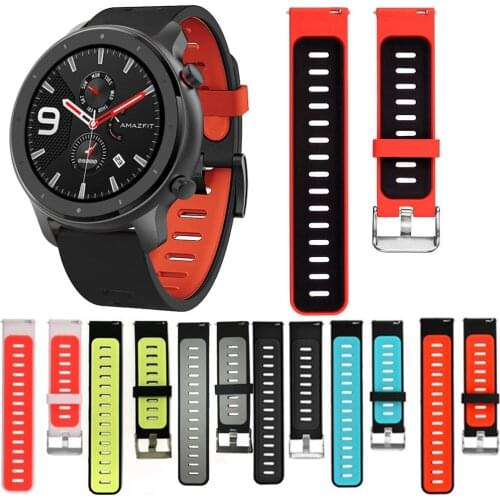 Watch Band For Huami AMAZFIT GTR 47mm Sport Silicone Wrist Strap For Xiaomi Haylou Solar LS05 Strap for watch 22mm Wristband