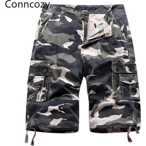 2021 Summer Camouflage Cargo Shorts Cotton Casual Pants New Large Size Mens Cropped Trousers Men Casual Shorts Shorts for Men