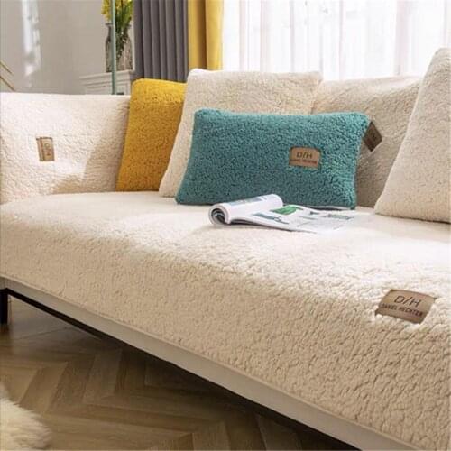 Autumn Winter Thick Sofa Couch Cover Living Room Pad Cushion Mat Household Decor Solid Color Sofa Covers Home Decor
