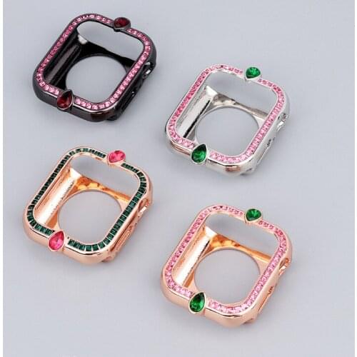 For Apple Watch Series 6 5 4 3 2 SE iwatch 38mm/42mm/40mm/44mm Luxury Alloy Bling Diamond Ultra thin Protect Case Cover
