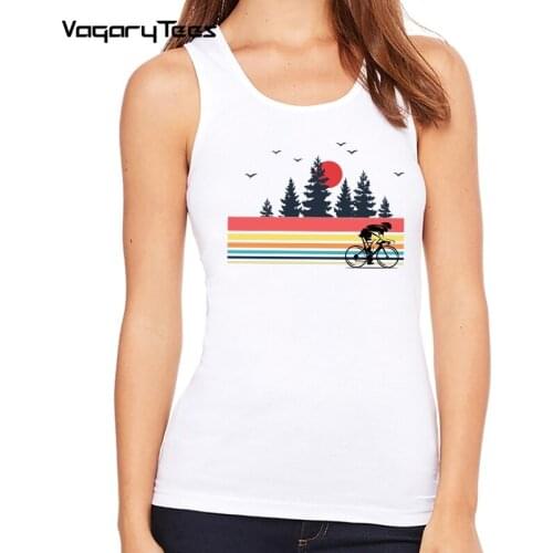 Vintage Retro Bicycle Cycling Mountain Bike Outdoor Cyclist Tank top Perfect Gifts Creative Novelty bicycle Women Hipster Tops
