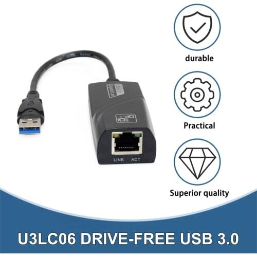 External Free Drive USB 3.0 Gigabit LAN USB to RJ45 NIC RTL8153 Chip Upgrade network connection speed