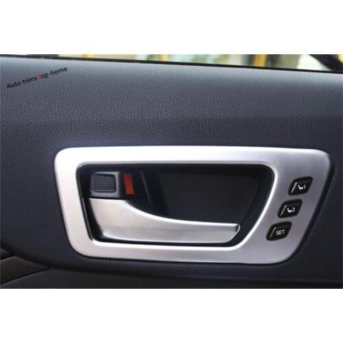 Yimaautotrims Inner Door Pull Handle Bowl Frame Cover Trim Fit For Toyota Highlander KLUGER 2017 2018 2019 Interior Mouldings