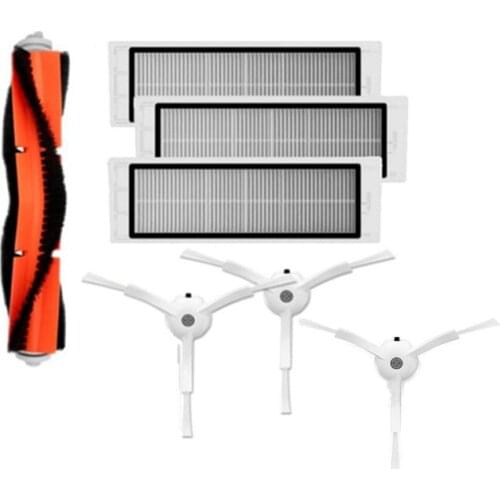3* S50 Robot Cleaner HEPA filter 3* Side Brushes 1* Main Brush for xiaomi roborock S55 S50 S51 Robotic Vacuum Cleaner Parts