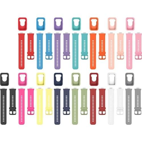 1 Set Protective Shell Soft Silicone Shockproof Watch Frame Protector Wristband Replacement for Huawei Watch Fit