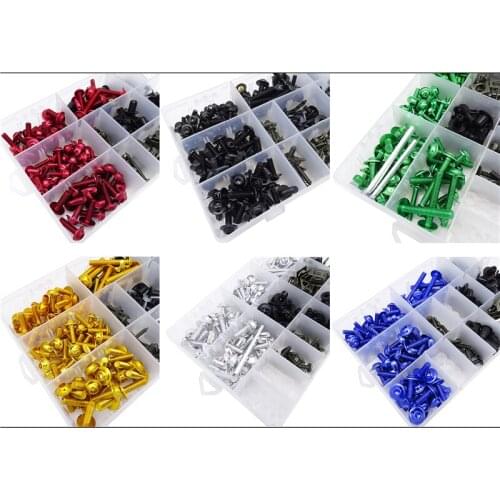251pcs Universal Fairing Bolt Kit Motorcycle Bodywork Screws Nut Fairing Bolt Screw Fastener Parts for Harley Suzuki Yamaha