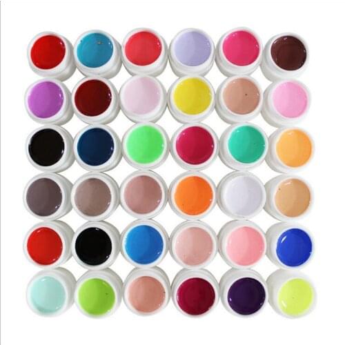 36 colours Nail gel uv gel nail art tool UV Gel Nail Tips Pure Fine Shiny Cover French Manicure Set hot selling