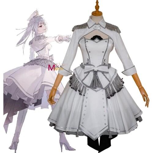 Anime DATE A LIVE Nightmare Kurumi Tokisaki White Cosplay Costume Queen Lolita Dress Outfit Halloween Costumes For Women