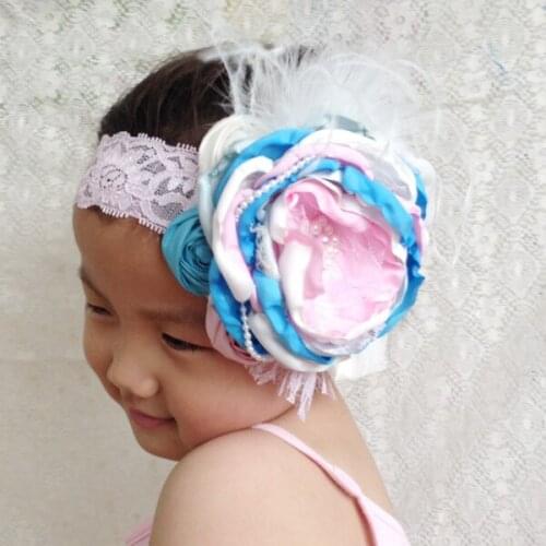 Free Shipping Big Burned Flower Girl Headband Kids Hair Accessories