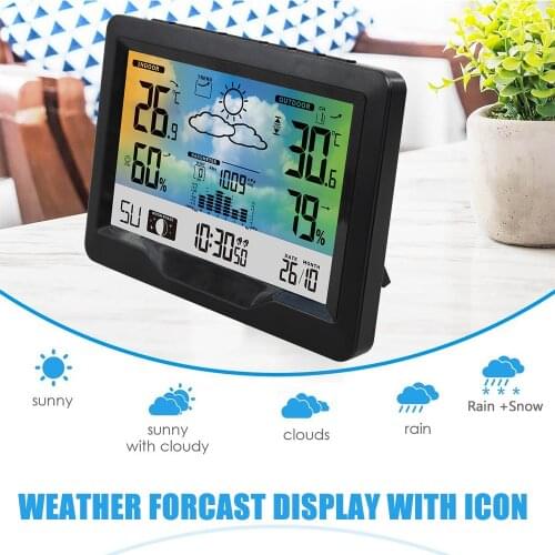 Wireless Weather Station Indoor Outdoor Weather Forecast Station with Outdoor Sensor Digital Temperature and Humidity Gauge