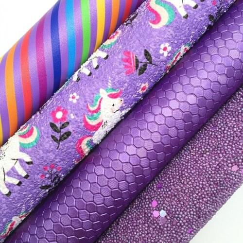 PURPLE Pearl Glitter Fabric, Suede Leather, Synthetic Leather Fabric Sheets For Bow A4 21x29CM Twinkling Ming XM717