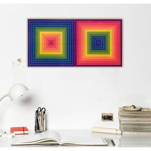 Frank Stella《Double Scramble》Minimalism Canvas Oil Painting Art Poster Picture Wall Hanging Decorations Home Living Room Decor