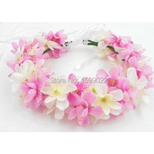 2pcs/lot Artificial Hydrangea Flowers Floral Hair Garlands Diy Bridal Head Crown Garden Party Decoration Seaside Women Headwear