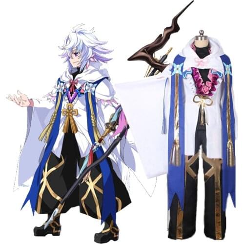 Fate/Grand Order Caster Merlin Magus of Flowers Game Cosplay Costume C018
