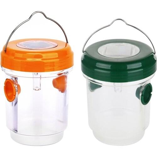Hanging Tree Wasp Trap Solar Powered LED Trapping Waterproof Bee Bug Insect Repellents Gardening Drosophila Fruit Fly Trap Pest