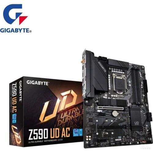 NEW For Gigabyte GA Z590 UD AC Motherboard LGA 1200 Z590 Desktop Mainboard Support i3 i5 i7 10400F 10400 10100F 10700K