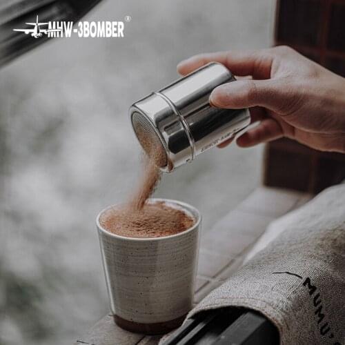 MHW-3BOMBER 6cm Diam Stainless Steel Powder Sprinkle Extinguishers Tank Gauze Bucket Cocoa Powder Cinnamon Powder Dusting Cans