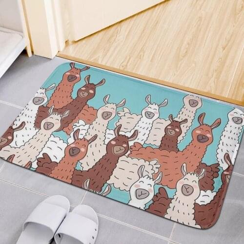 Upetstory Cute Alpaca Entrance Door Floor Mat Door Mat Non-Slip Foot Pad Home Welcome Carpet For Hallway Bath Kitchen Doormat