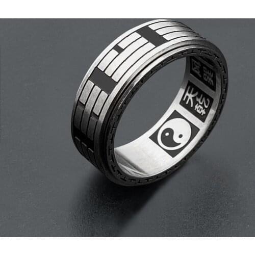Fashion new retro mens ring titanium steel letter ring rust steel gossip ring hot sale