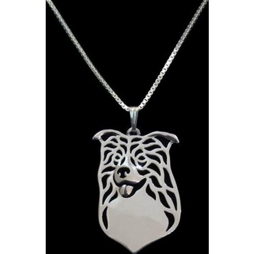 Fashion Womens Metal Alloy Pet Necklaces Lovers' Gold Border Collie Pendant Necklaces Drop Shipping