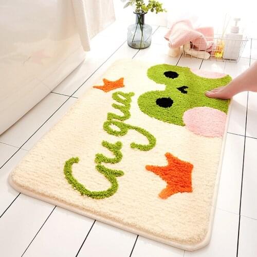Cartoon Animal Floor Mat Sand Scraping Door Entrance Hallway Bath Non-Slip Rug Flocking Footpad Anti Slip Absorbent Doormat