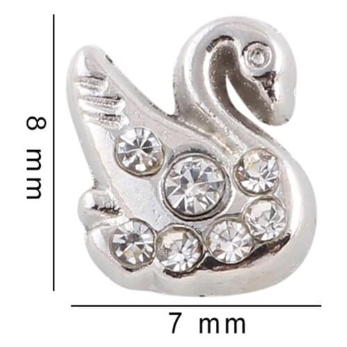 20Pcs/lot Swan Floating Charms Hand-made DIY for Glass Lockets