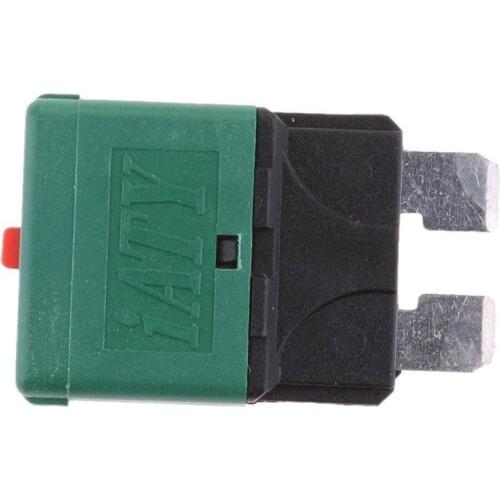 Car Style 30a Manual Reset Circuit Breaker Blade Fuses With Button For Motorcycle Car Truck