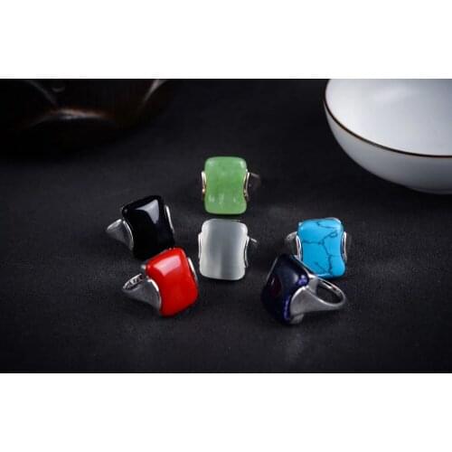 Luxury Jewelry Girls New Rings Natural semi-precious stones gem Genuine Green stone stone women beads same RING 6 7 8 9