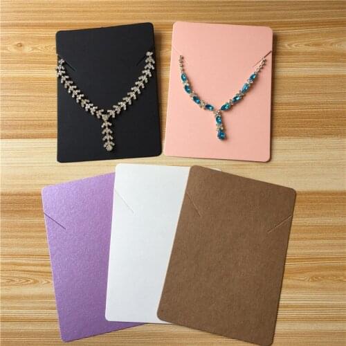 12.5x9cm 30Pcs/Lot Solid Colors Necklace Packing Pendants Jewelry Cards Rectangular Design For Display Chains Earrings Chokers