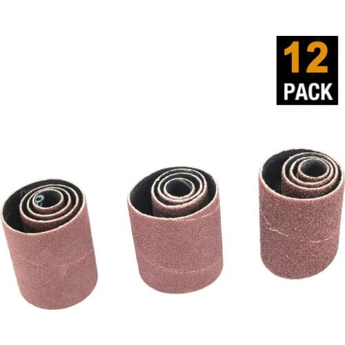 12Pack 2in Length Spindle Sanding Sleeves Aluminum Oxide 60 80 120 Assorted Grit