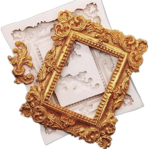 New Border Pattern Silicone Mold Photo Frame Shape DIY Baking Fondant Cake Mold Chocolate Fudge Tool