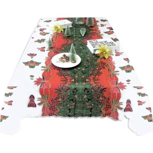New Year Christmas Tablecloth Kitchen Dining Table Decorations Home Rectangular Party Table Covers Christmas Ornaments