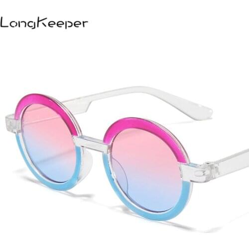 Fashion Retro Round Kids Sunglasses Boys Girls Brand Designer Double Color Sun Glasses Vintage Cute Baby Shades Eyewear UV400