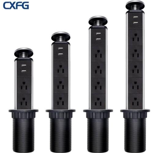CXFG US Standard Desk Plug .2/3/4/5 Power Supply Kitchen Desktop Power USB Socket. Hidden Desktop Office Socket Power Supply