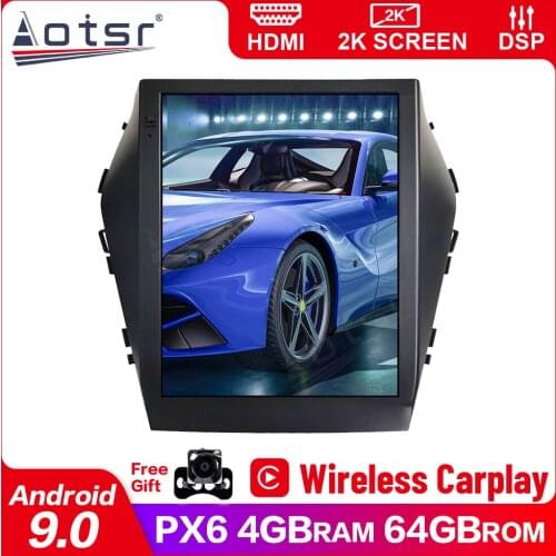 Tesla Style Android9.0 PX6 For HYUNDAI SANTA FE IX45 2015-2017 stereo receiver Car radio car GPS navigator DVD Multimedia Player