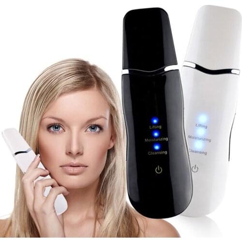 Ultrasonic Skin Scrubber Vibration Face Spatula Blackhead Remover Facial Scrubber Shovel Clean Cavitation Peeling Facial Lifting