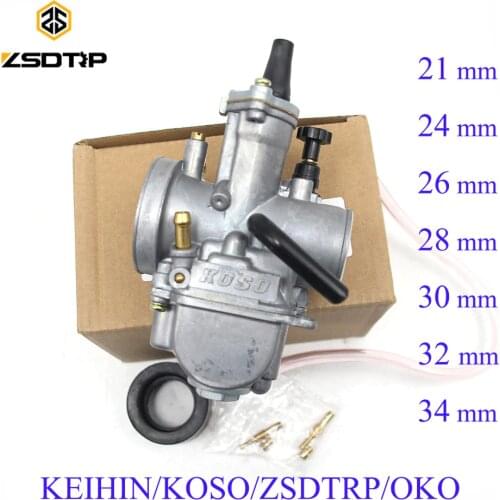 ZSDTRP Universal Keihin Koso OKO Motorcycle Carburetor 21 24 26 28 30 32 34mm With Power Jet Dirt Bike 125cc 250cc Carburador