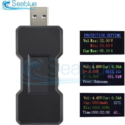 FNB18 USB Tester DC Digital Voltmeter amperimetro Current Voltage Meter Amp Volt Ammeter Detector Power Bank Charger Indicator