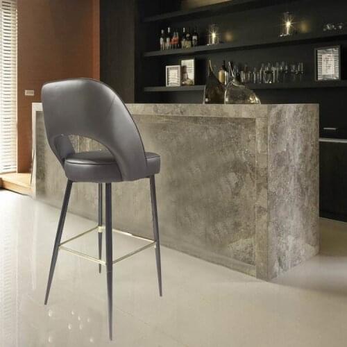 Chinafurniture Modern Bar Synthetic Leather Stainless Steel Bar chair