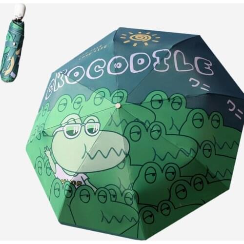 Portable Sunny Umbrella Sunscreen Girl Pocket Umbrella UV Protection Folding Umbrellas Cartoon Printing Kids Female Parasol