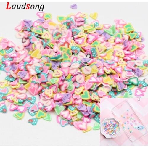 1000pcs Mixed Fruit Heart/Star/Cake Nail Art Resin 3D Decals DIY UV Resin Epoxy Mold Filler For Jewelry Making Tools