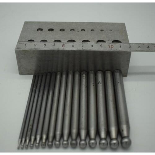 15pc Jewelers Dapping Block Doming Punches Jewelry Metal Forming Puncher Set
