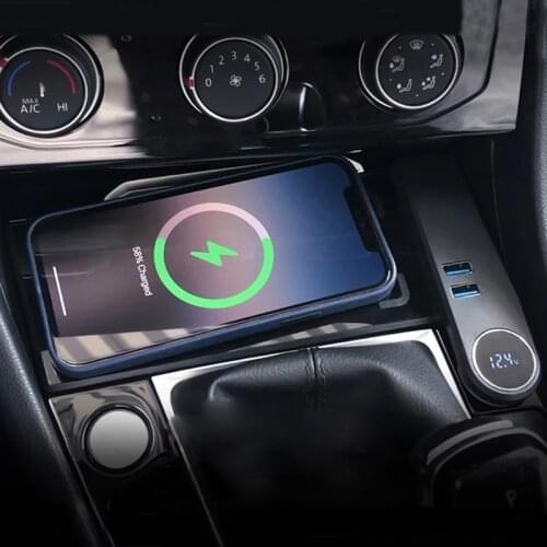 15W fast charging car QI wireless charger phone charger charging holder for Volkswagen Jetta Mk7 2019 2020 2021 for iPhone 8 11