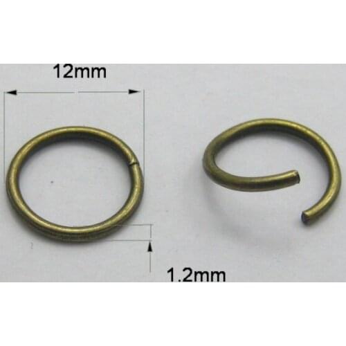 200Pcs Bronze Plated Open Jump Ring 12X1.2mm Circle Connector Bead