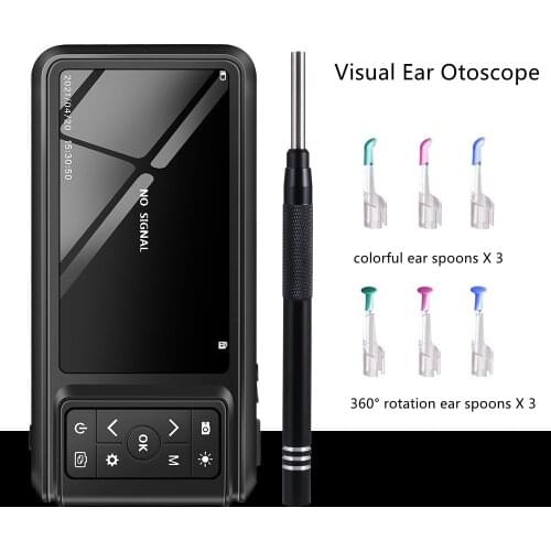 3.9mm Otoscope with 1080P 4.5 Inch Screen 6 LED Lights Visual Ear Endoscopic Camera Ear Pick Oral Inspection